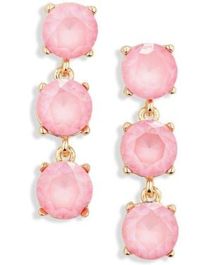 Cara Stone Linear Drop Earrings - Pink