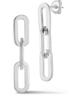 Chloe and Madison 3-Link Linear Drop Earrings - White