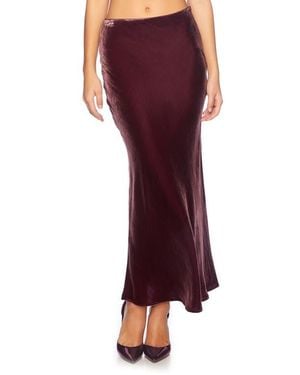 Susana Monaco Velvet Slip Skirt - Red