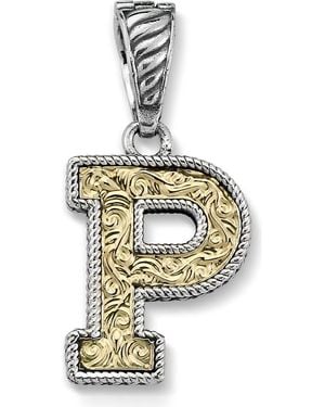 Samuel B. Two-Tone Initial Pendant - Metallic