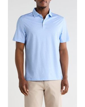 Bugatchi Short Sleeve Knit Polo - Blue