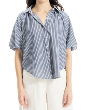 Max Studio Bubble Sleeve Shirt - Blue