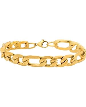 Steeltime 18K Plated Figaro Chain Bracelet - Metallic
