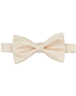 Con.struct Solid Satin Pre-Tied Bow Tie - Natural