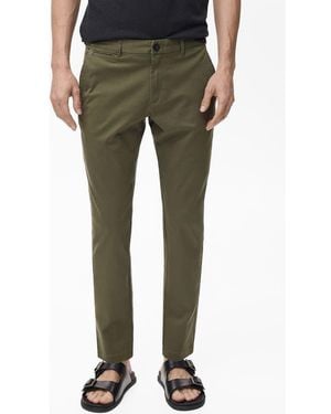 Mango Prato Crop Tapered Stretch Cotton Chinos - Green