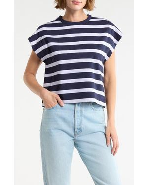 DR2 by Daniel Rainn Stripe Cap Sleeve Top - Blue