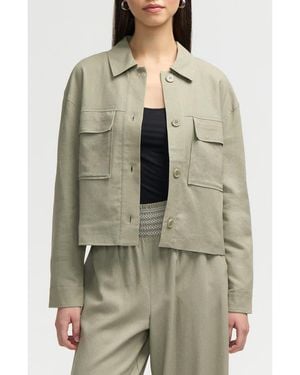 NVLT Double Pocket Shacket - Green