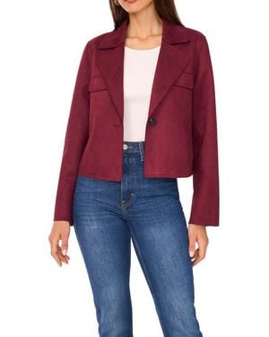 Vince Camuto One-Button Faux Suede Jacket - Red