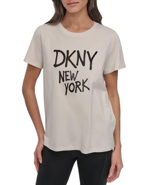 DKNY Graffiti Logo Graphic T-Shirt - Natural