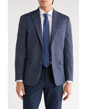 Duchamp Slim Fit Plaid Sport Coat - Blue