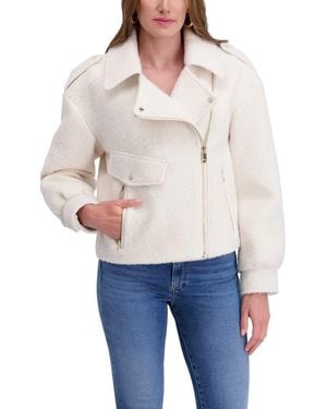 Kensie Bouclé Moto Jacket - Gray