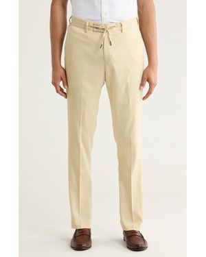 T.R. Premium Slim Fit Solid Linen Blend Pants - Natural