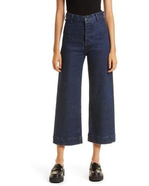 The Great The Sefair Crop Wide Leg Jeans - Blue