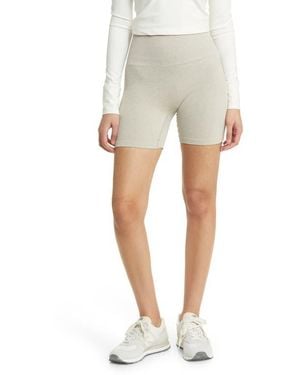 TOPSHOP Seamless Rib Shorts - Natural