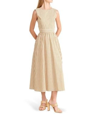 FREEMARKET Pinstripe Midi Dress - Natural