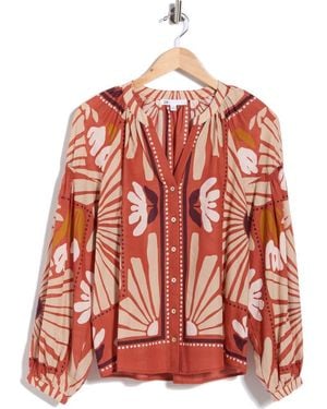 DR2 by Daniel Rainn Long Sleeve Cotton Top - Red
