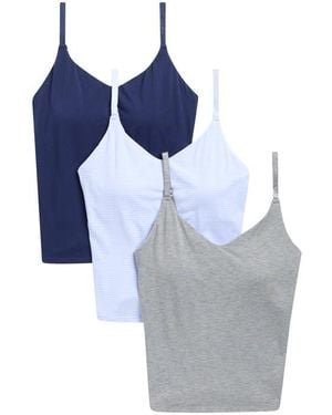 Lands' End Soft Essential 3-Pack Everyday Cotton Camisoles - Blue