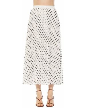 Alexia Admor Kesia Midi Chiffon Pleated Skirt - White