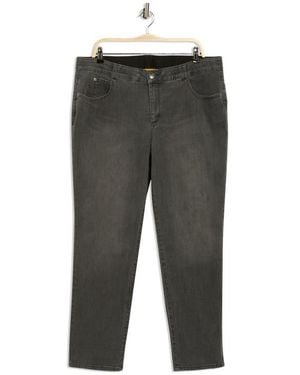 Ruby Rd. Tummy Control Straight Leg Jeans - Gray