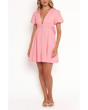 Petal & Pup Myrtle Back Bow Minidress - Pink
