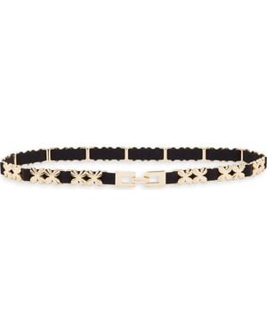 BCBGMAXAZRIA Floral Metal Links Belt - Black