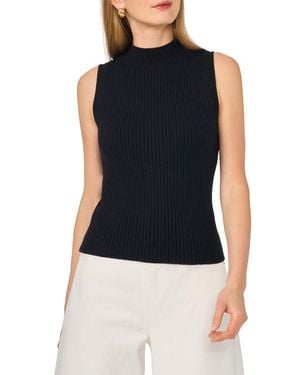 1.STATE Ribbed Mock Neck Sweater Tank - Black