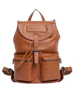 Longchamp Lc3D Medium Leather Backpack - Brown