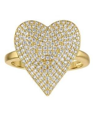 FZN Heart Pavé Cubic Zirconia Cocktail Ring - White