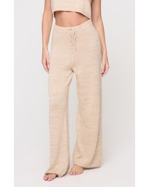 LSPACE En Route High Waist Knit Pants - Natural
