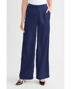 Misook X Lani Lynn Crêpe De Chine Wide Leg Pants - Blue