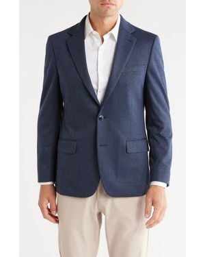 Original Penguin Plaid Notch Lapel Blazer - Blue