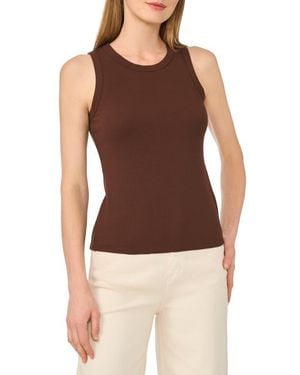 Halogen® Fitted Ribbed Tank Top - Brown