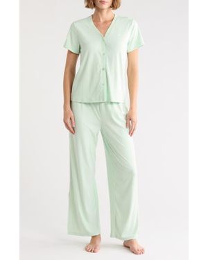 Tommy Hilfiger Ribbed Long Pajamas - Green