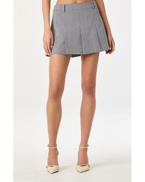 Astr Pleated Stripe Miniskirt - Gray