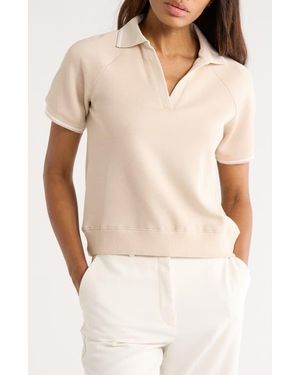 Joie Contrast Stripe Polo - Natural