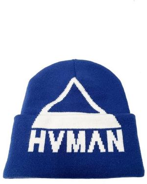 HVMAN Triangle Logo Knit Beanie - Blue