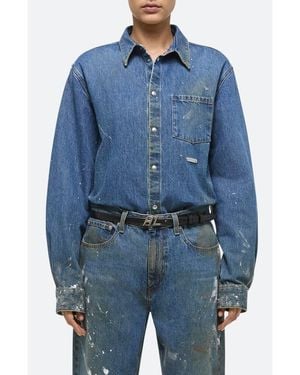 Helmut Lang Snap Front Denim Shirt Jacket - Blue