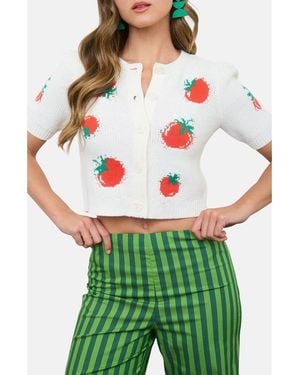 Blu Pepper Tomato Short Sleeve Cardigan - Green