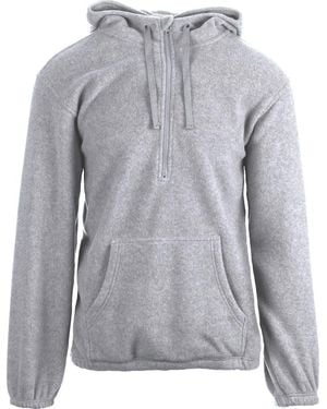 Burnside Polar Fleece Quarter Zip Hoodie - Gray