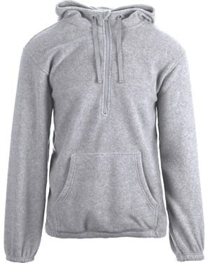 Burnside Polar Fleece Quarter Zip Hoodie - Gray