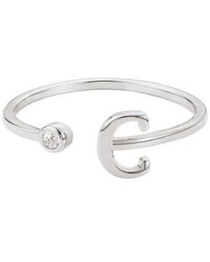 Adornia Cubic Zirconia Initial Adjustable Band Ring - Multicolor