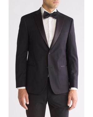 Ike Behar Stretch Tuxedo Notch Lapel Jacket - Black