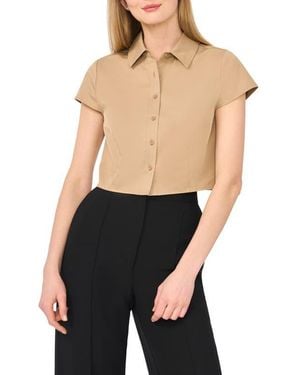 Ted Baker Cap Sleeve Button-Up Shirt - Black