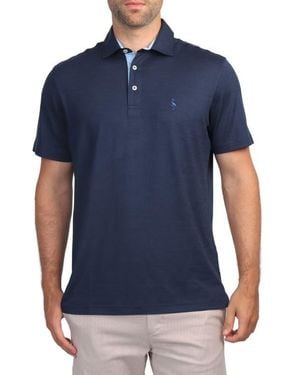 Tailorbyrd Short Sleeve Performance Knit Polo - Blue