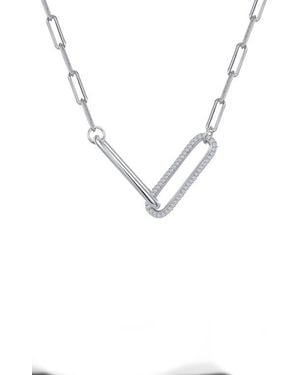 Lafonn Simulated Diamond Paperclip Necklace - Blue