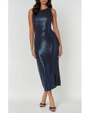 Bebe Sequin Midi Dress - Blue