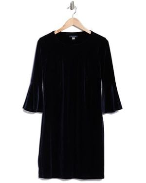 Tommy Hilfiger Bell Sleeve Velvet Dress - Black