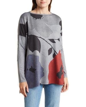 Go Couture Dolman Sleeve Knit Top - Gray