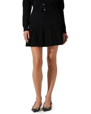Astr Denisa Pleated Miniskirt - Black