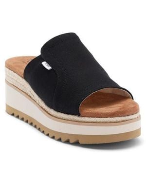 TOMS Adria Platform Wedge Sandal - Black